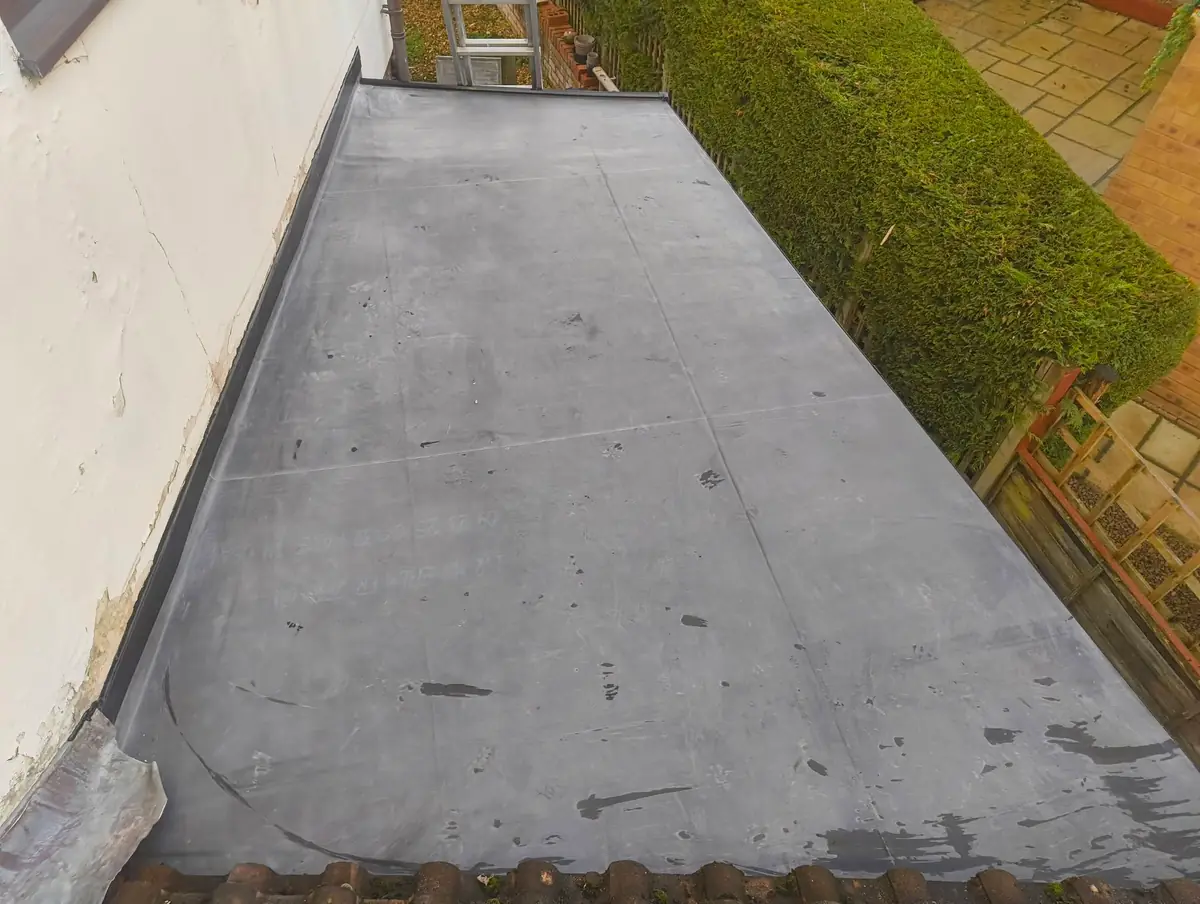 Completed EPDM rubber flat roof